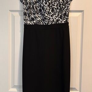 Express Black and White Midi Dress